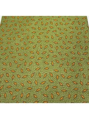 Green Cotton Fat Quarter 18x22" Orange Leaf Print Quilting